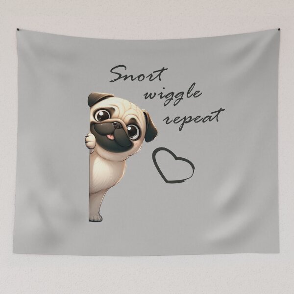 Item preview, Snort wiggle repeat - Pug designed and sold by ART-HOME-PAWS.