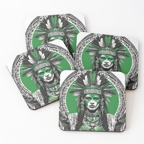 Item preview, Majestic Ancestral Warrior: Tribal Art in Vibrant Green designed and sold by MiszungART.