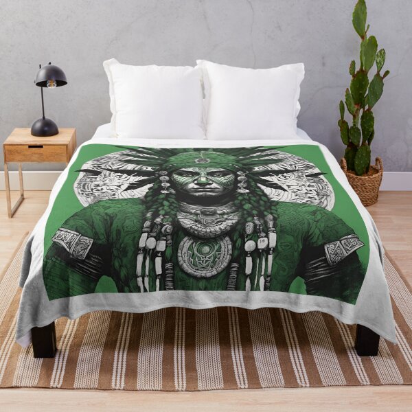Item preview, Majestic Ancestral Warrior: Tribal Art in Vibrant Green designed and sold by MiszungART.