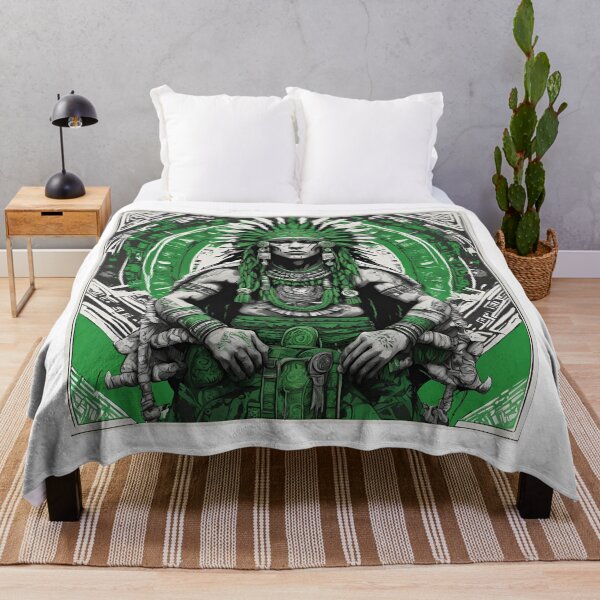 Item preview, Majestic Ancestral Warrior: Tribal Art in Vibrant Green designed and sold by MiszungART.