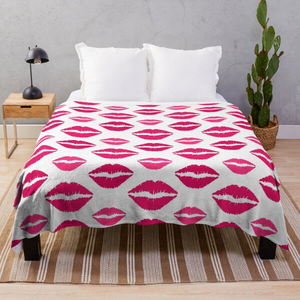 Item preview, Pink colored seamless lips pattern background designed and sold by SpinklyCreations.