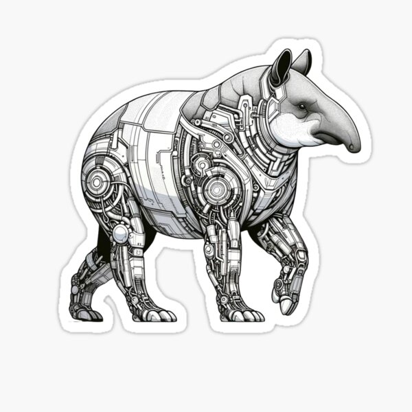 Vista previa del artículo con la obra «Tapir cibernético», diseñado y vendido por VikSunArt.