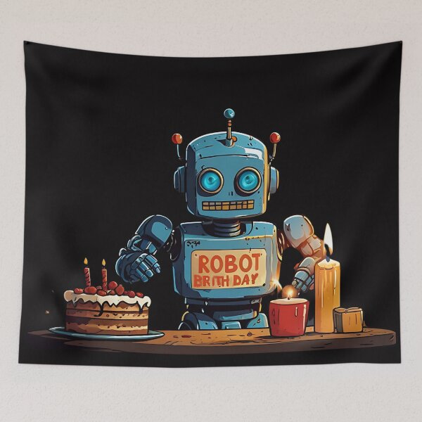 Item preview, Humanoid Robot Birthday Art  designed and sold by Obsidian Ink by Wilshire.