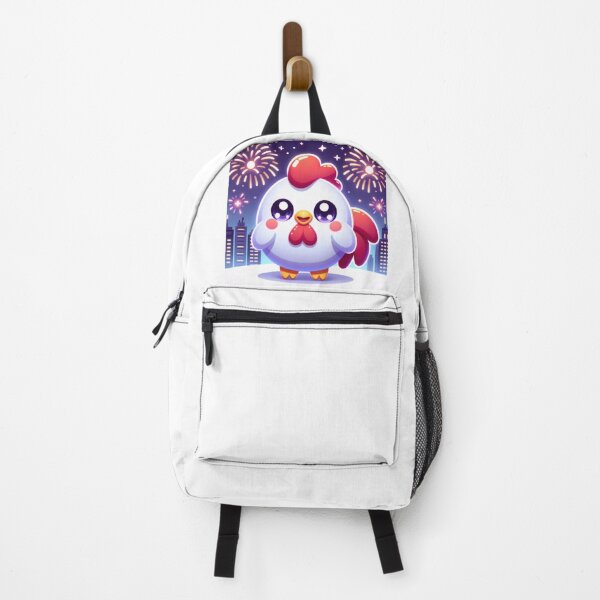 Item preview, Fireworks Over City Skyline With Kawaii Rooster designed and sold by BassHeadMomma.