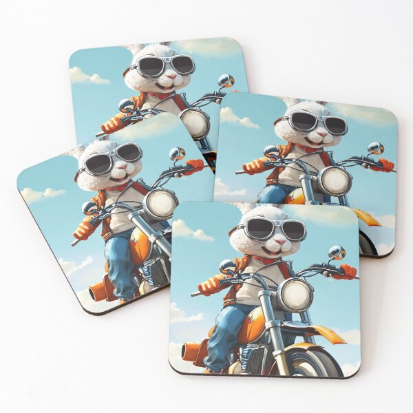 Item preview, very funny cartoon rabbit rides a motorcycle T-Shirt designed and sold by OxiSkor.