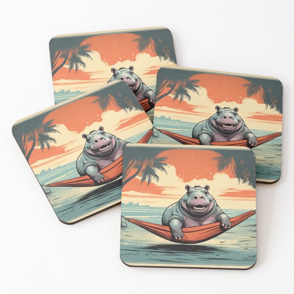 Item preview, Vintage Beach Hippo designed and sold by NeatThingLover.