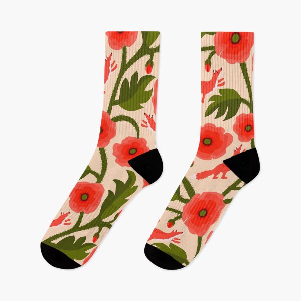 Item preview, Cottage Core: Bright and Happy Poppies & Foxes in Romantic Countryside Fields designed and sold by Ema Tudose.