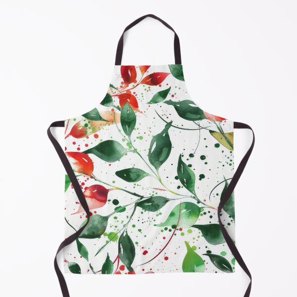 Item preview, Seamless pattern with red and green watercolor lines leaves and dots Ink illustration. Hand drawn watercolor ornament for wrapping paper. Hand drawn colorful background designed and sold by paratynka.