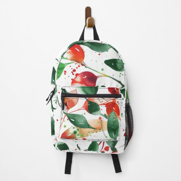 Item preview, Seamless pattern with red and green watercolor lines leaves and dots Ink illustration. Hand drawn watercolor ornament for wrapping paper. Hand drawn colorful background designed and sold by paratynka.