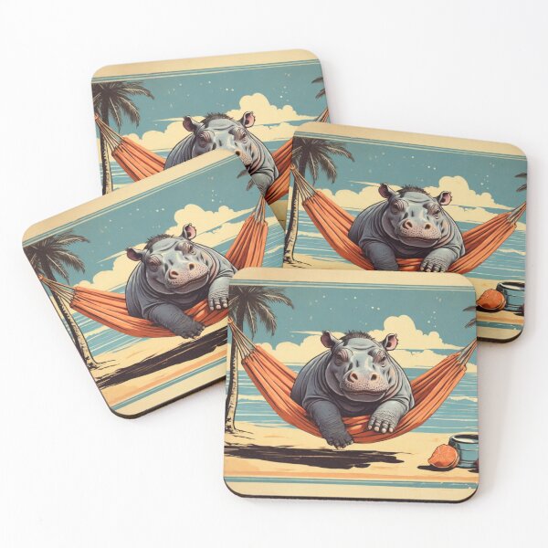 Item preview, Tropical Beach Hippo designed and sold by NeatThingLover.