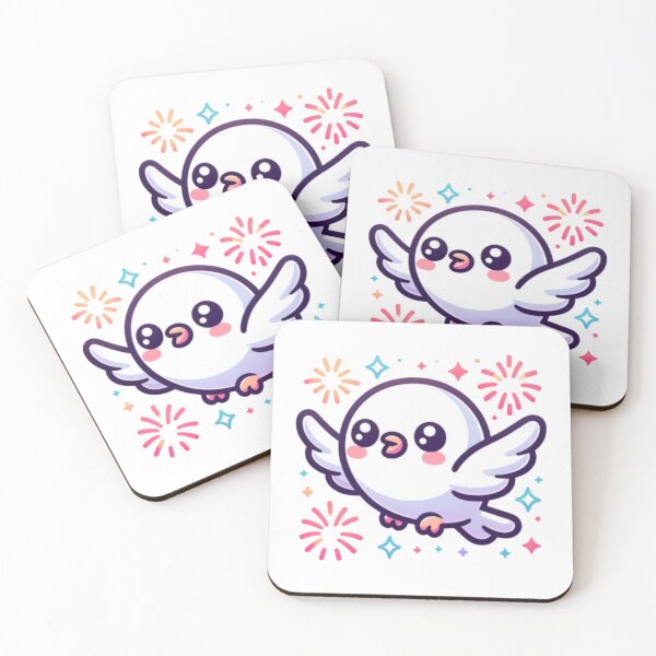 Item preview, Fireworks Over City Skyline With Kawaii Dove designed and sold by BassHeadMomma.