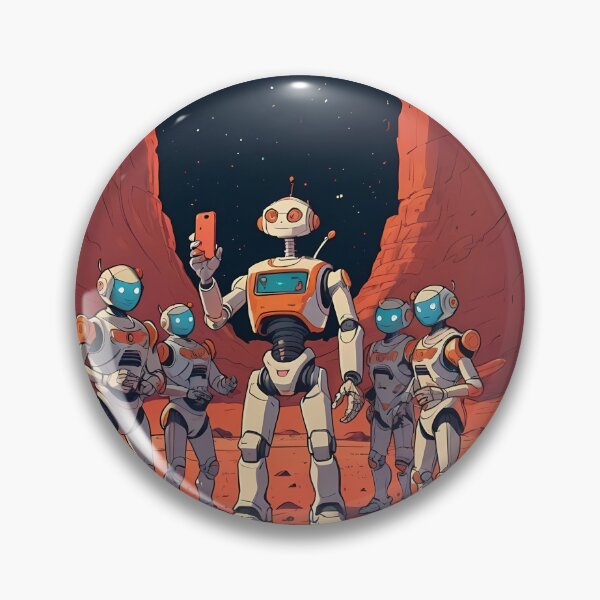 Item preview, Humanoid Robot Trying To Take A Selfie On Mars designed and sold by Obsidian Ink by Wilshire.