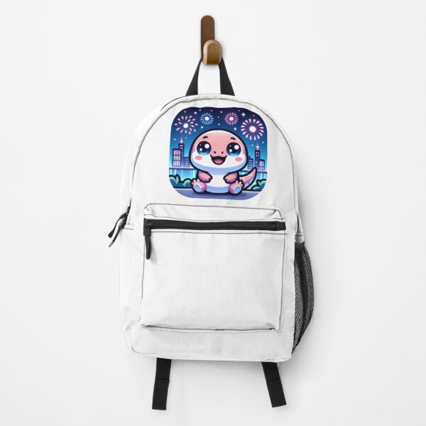 Item preview, Fireworks Over City Skyline With Kawaii Lizard designed and sold by BassHeadMomma.