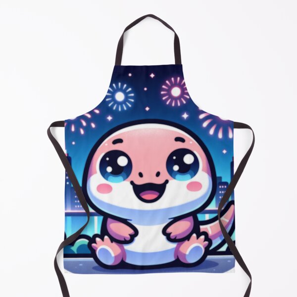 Item preview, Fireworks Over City Skyline With Kawaii Lizard designed and sold by BassHeadMomma.