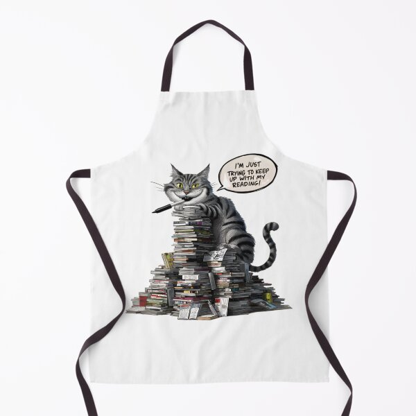 Item preview, Trying to keep up with my reading, FunnyFits, FunnyFits70, Humor, Funny, Happiness, Purr, Silly, Cat, Reading, Books designed and sold by FunnyFits70.