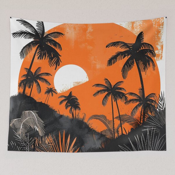 Item preview, Abstract summer theme with palm trees designed and sold by dcrc.