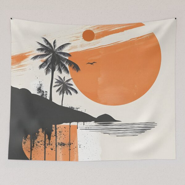 Item preview, abstract summer theme with palm trees designed and sold by dcrc.