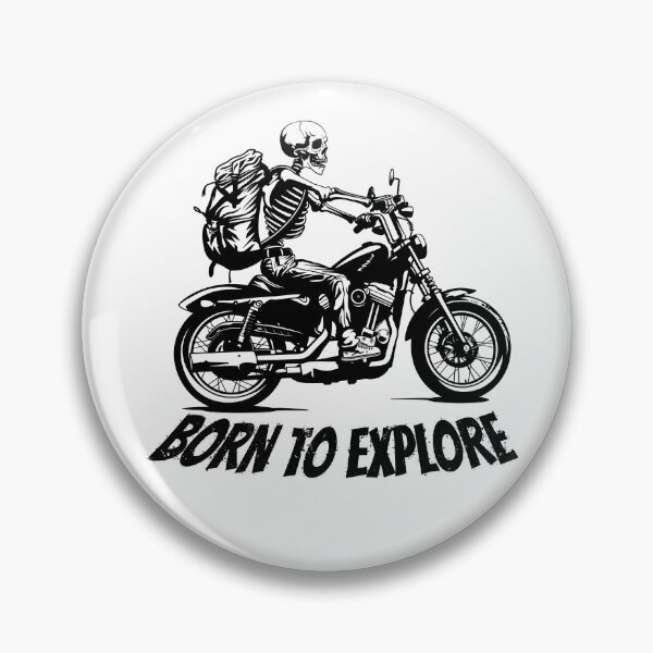 Item preview, BORN TO EXPLORE : Skeleton carrying a backpack riding a motorcycle designed and sold by MUJU-pixel.