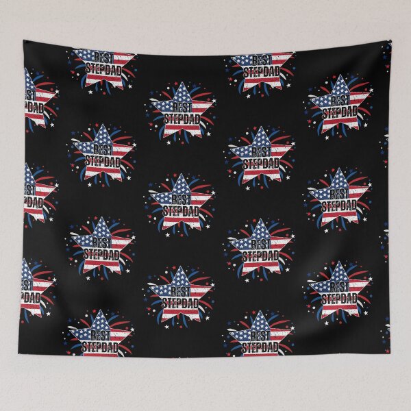 Item preview, Best Stepdad, Patriotic American Stepdad, 4th of July Fathers Day, Independence Day Stepdad, American Flag Fireworks Stepdad designed and sold by WanderTravels.