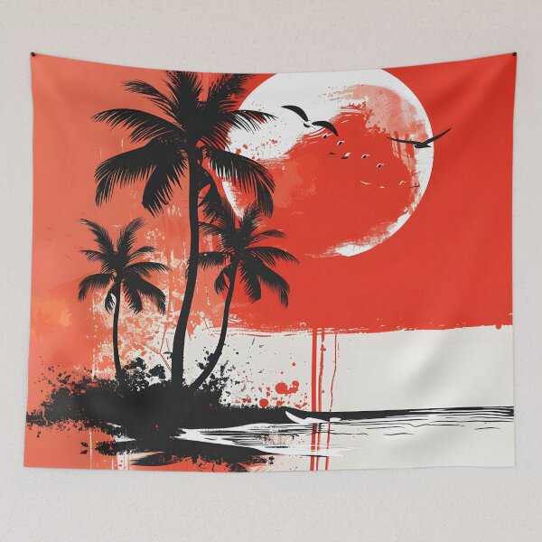 Item preview, abstract summer theme with palm trees designed and sold by dcrc.