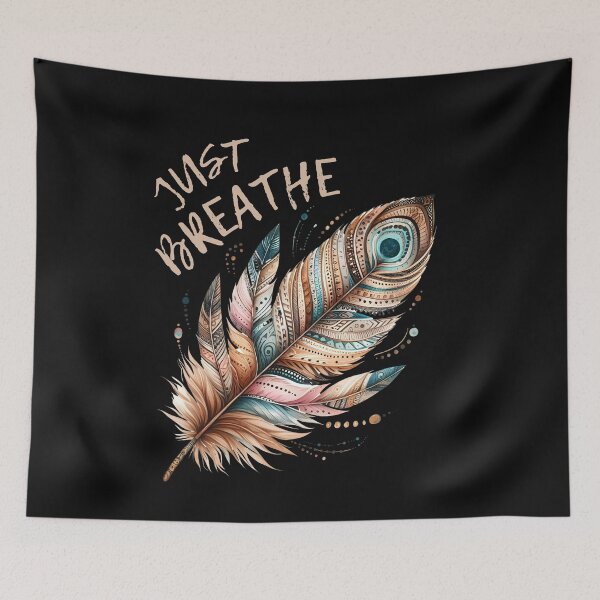 Item preview, Beautiful Boho Feather Just Breathe designed and sold by AlienOccupation.