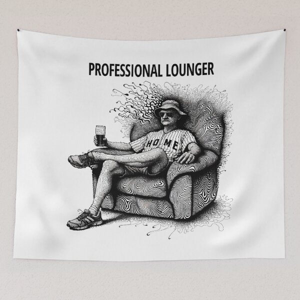 Item preview, Professional Lounger Black White Ink Pen Art designed and sold by ShaViArt.