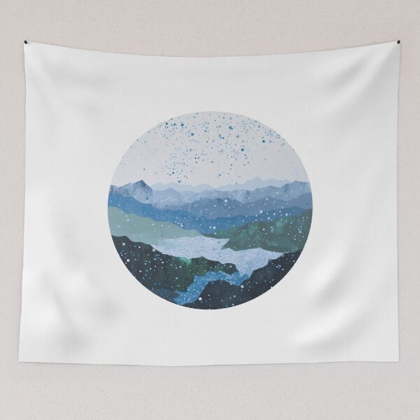 Artikelvorschau, Blaue Berglandschaft Malerei entworfen und verkauft von amortka.