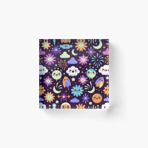 Item preview, Kawaii Fireworks Pattern designed and sold by BassHeadMomma.