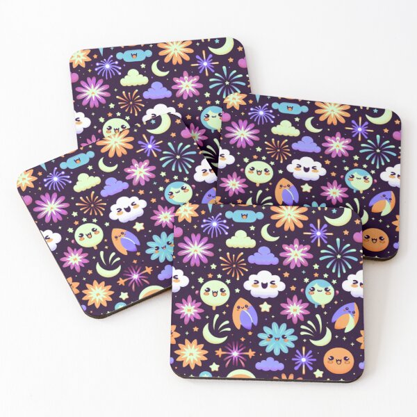 Item preview, Kawaii Fireworks Pattern designed and sold by BassHeadMomma.