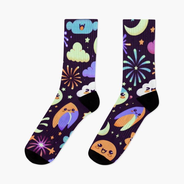 Item preview, Kawaii Fireworks Pattern designed and sold by BassHeadMomma.