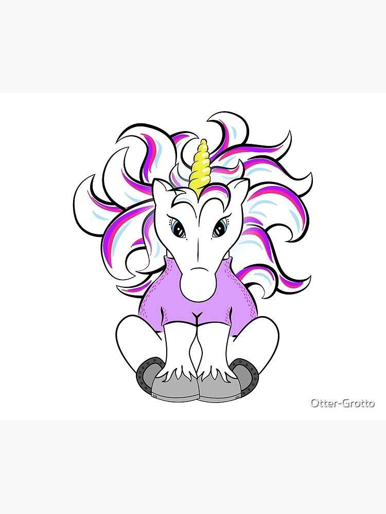 Artwork view, Unicorn in a Turtleneck designed and sold by Otter-Grotto