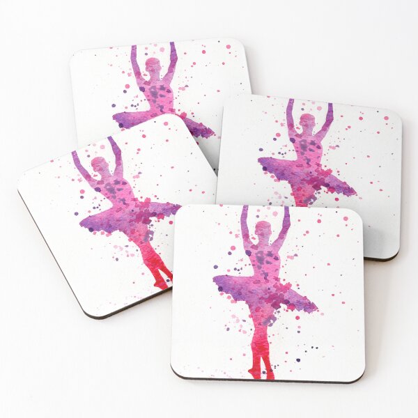 Artikelvorschau, Niedliche rosa lila Ballerina Silhouette Releve entworfen und verkauft von LouLouD123.
