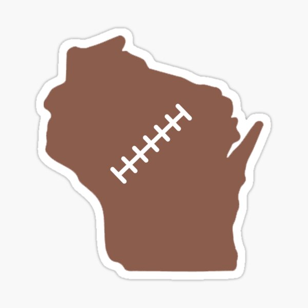 Vista previa del artículo con la obra «Puntada de fútbol americano del esquema del estado de Wisconsin», diseñado y vendido por US States Merch.