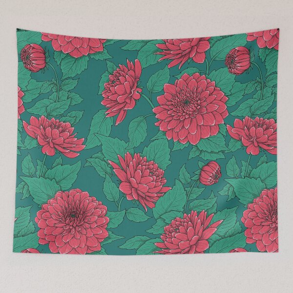 Item preview, Flower pattern dahlia red designed and sold by Motivburg.