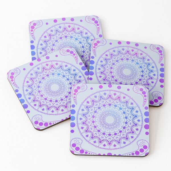 Item preview, Cool Colors Gradient Mandala with Gray Blue Overlay  designed and sold by JaygiesDesign.