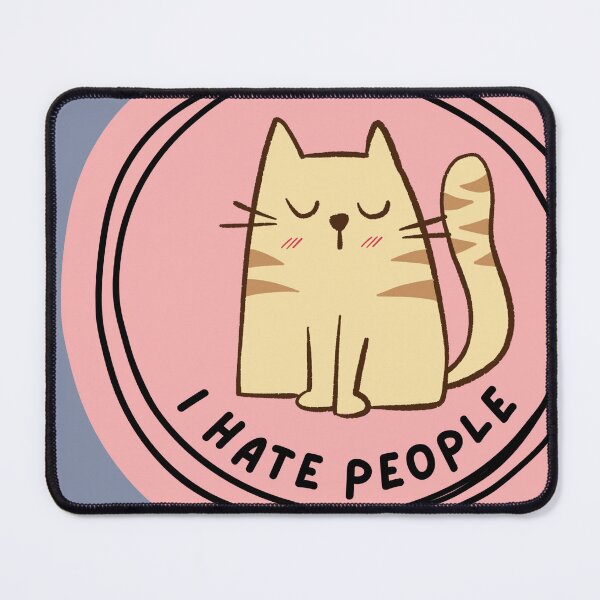 Item preview, I HATE PEOPLE Cranky Grumpy Orange Cat designed and sold by SandriaSays.