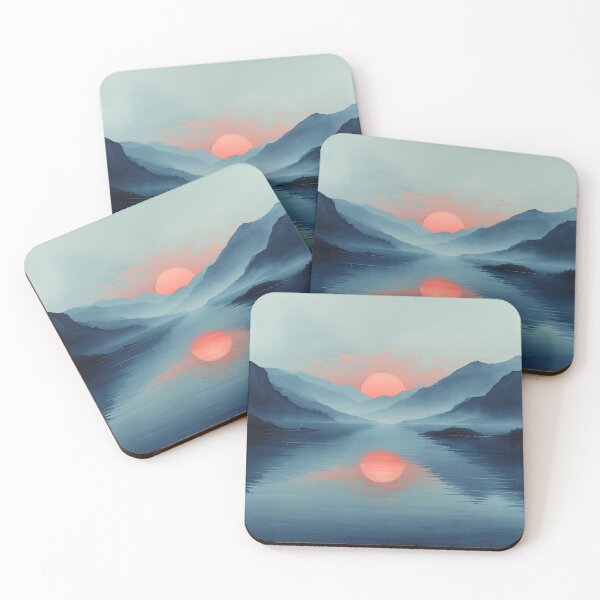 Item preview, Serene Mountain Lake Sunset Wall Art designed and sold by amortka.