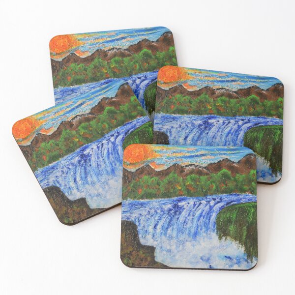Item preview, Sun over waterfall designed and sold by George Hutton Hunter.