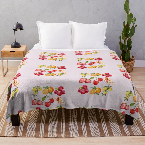 Artikelvorschau, Cottagecore Aquarell Obst Pfirsiche Kirschen Erdbeeren entworfen und verkauft von SunfullyYours.