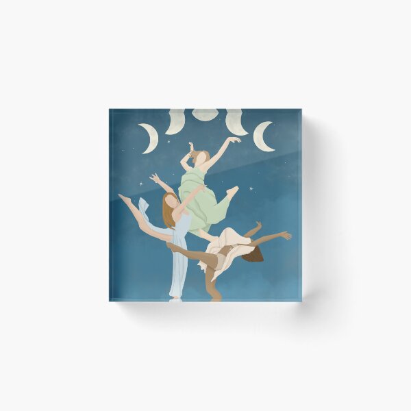 Item preview, Women dancing under moon phases designed and sold by CreativeElle.