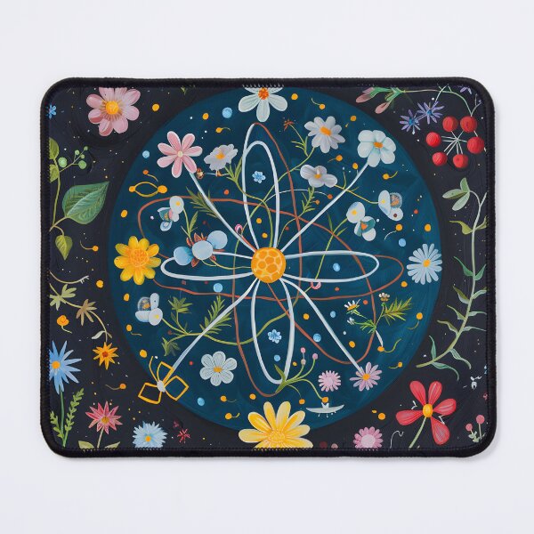 Item preview, atomic particles with molecular energy made of spring wild flowers designed and sold by pencil-art98.