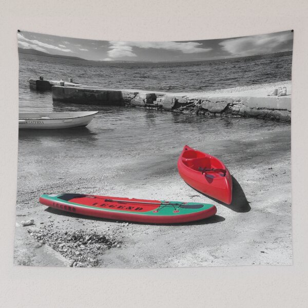 Item preview, Two Red Kayaks. Color Selective Photography  designed and sold by Pretty-Bird.