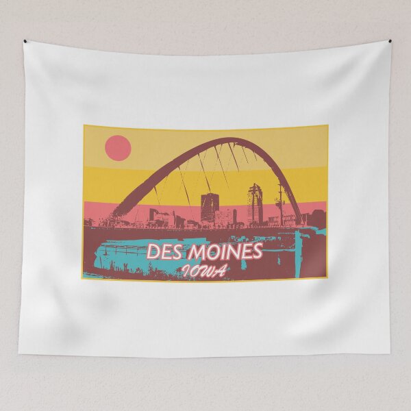Aperçu de l'œuvre Des Moine Iowa pop art vintage créée et vendue par Paintbase.