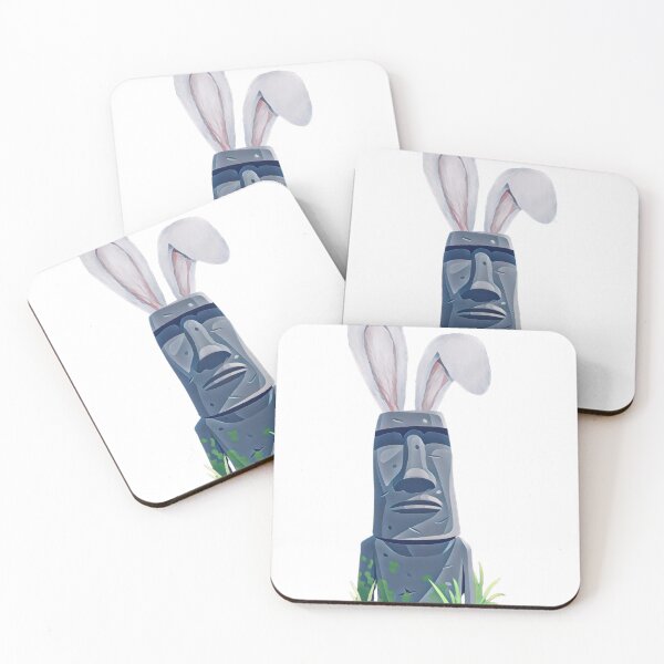 Item preview, Easter Island Moai Statue with Bunny Ears designed and sold by EdmondsLove.