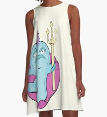 Grumpy Narwhal King A-Line Dress