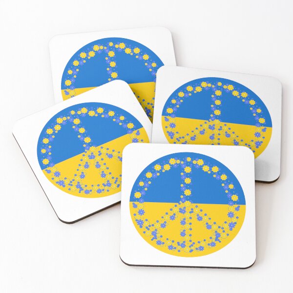 Item preview, Ukrainian Flag with Floral Peace Sign designed and sold by EdmondsLove.