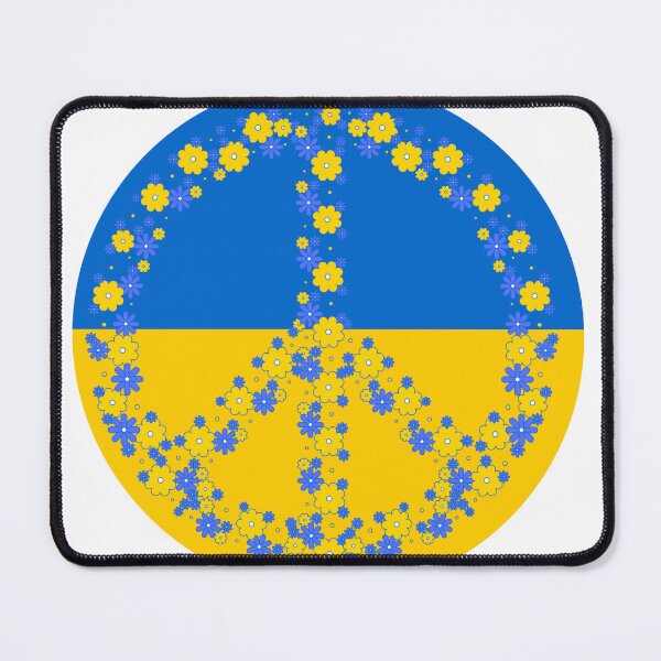 Item preview, Ukrainian Flag with Floral Peace Sign designed and sold by EdmondsLove.