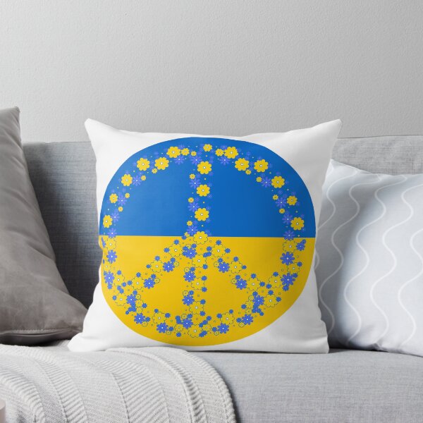 Item preview, Ukrainian Flag with Floral Peace Sign designed and sold by EdmondsLove.