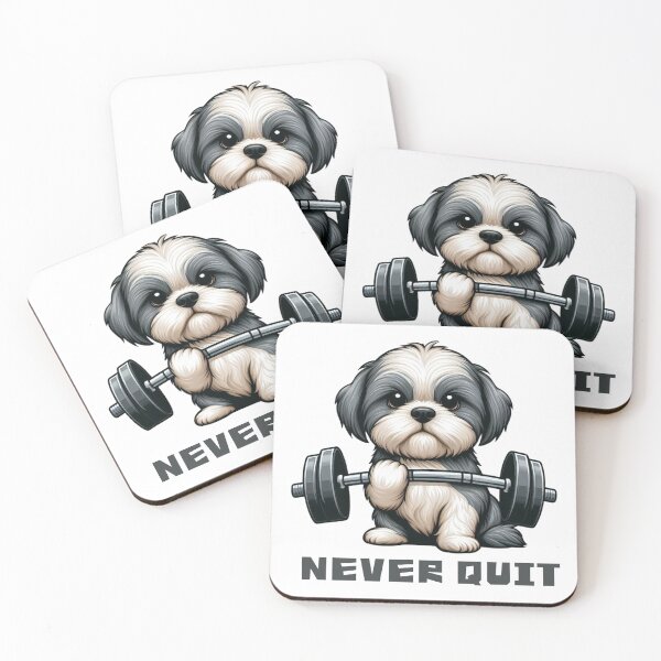 Item preview, Never Quit - Lowchen Dog Weightlifting Design designed and sold by lifegenesis.