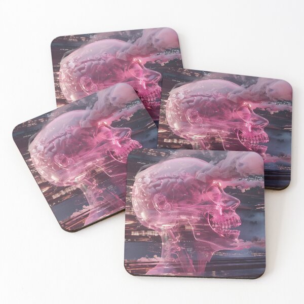 Item preview, pink transparent skull designed and sold by pencil-art98.